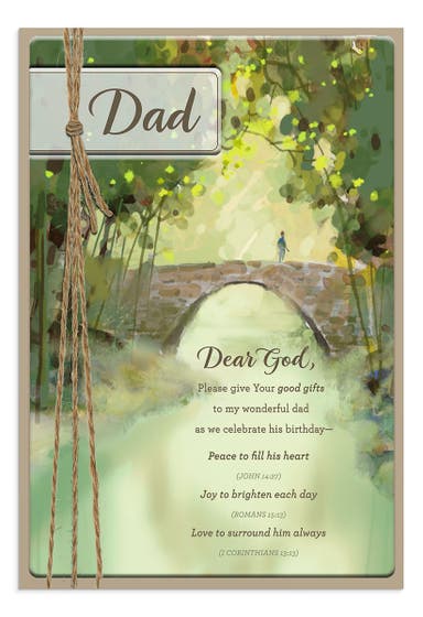Birthday - Dad - Peace, Joy, Love - 1 Premium Card