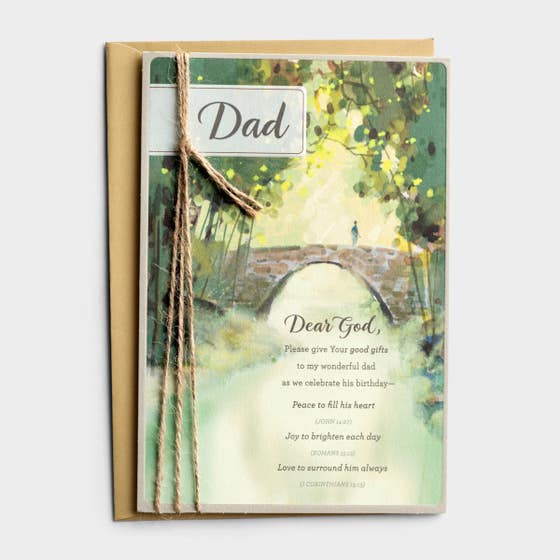 Birthday - Dad - Peace, Joy, Love - 1 Premium Card
