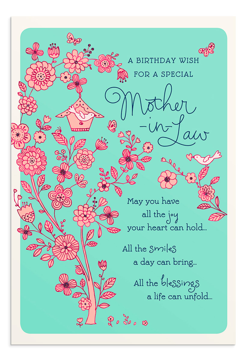Birthday - Mother-In-Law - Birthday Wish - 1 Premium Card, KJV