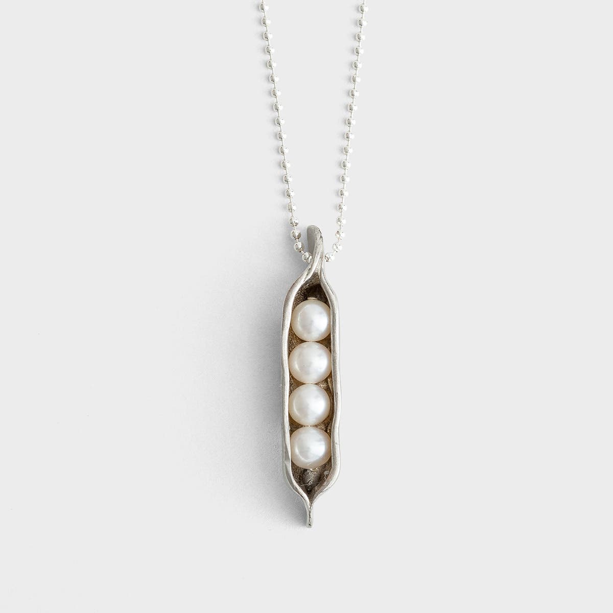 Four Sweet Peas in a Pod - Pewter Pendant Necklace