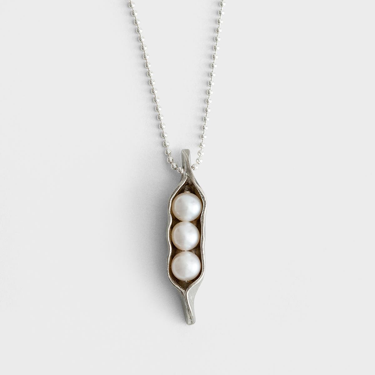Three Sweet Peas in a Pod - Pewter Pendant Necklace