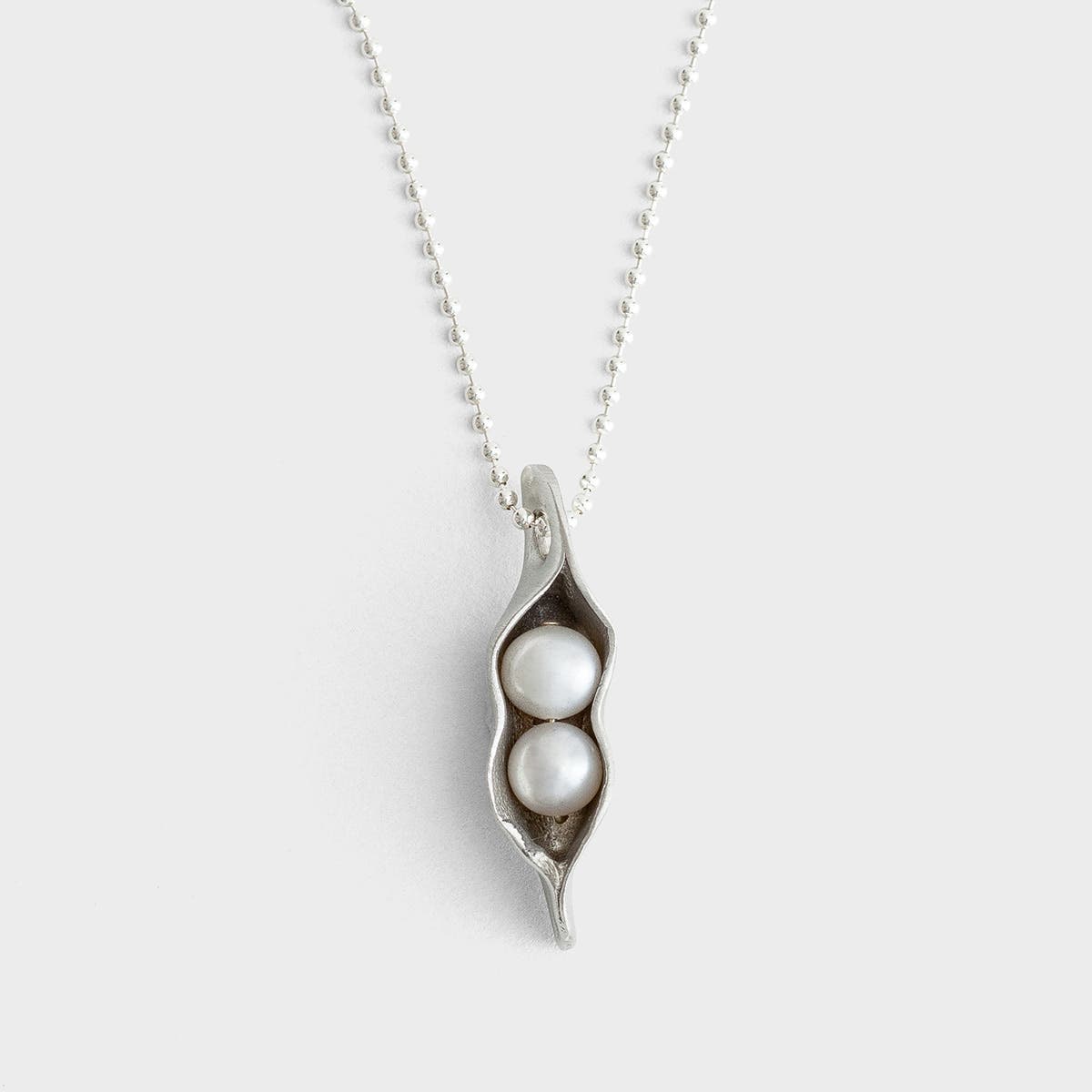 Two Sweet Peas in a Pod - Pewter Pendant Necklace