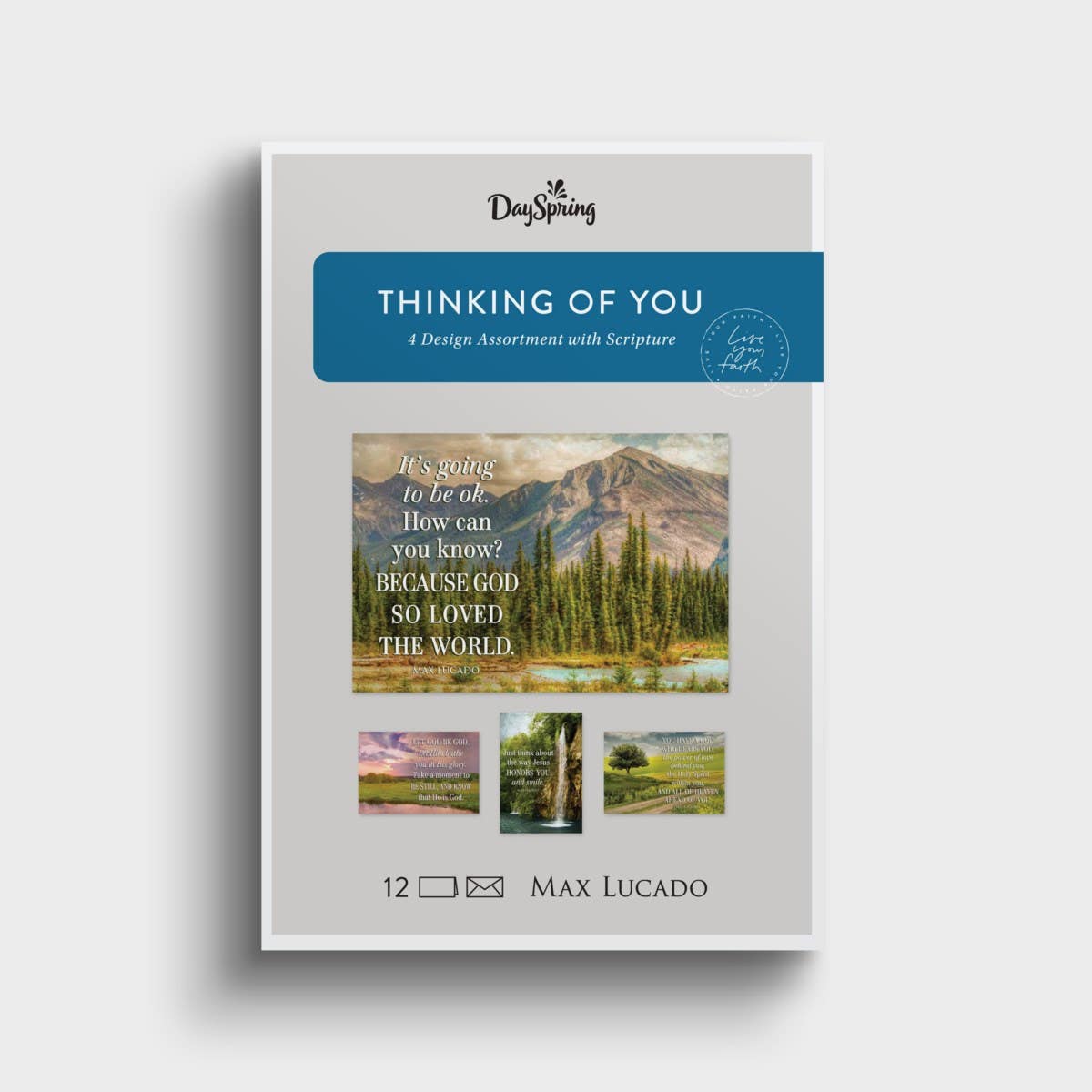 Max Lucado - Thinking of You - Let God Be God - 12 Boxed Cards and Envelopes