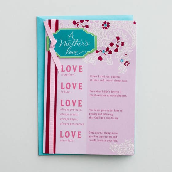 Mother's Day - A Mother's Love - 1 Greeting Card