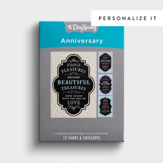 Anniversary - Chalkboard Blessings - 12 Boxed Cards
