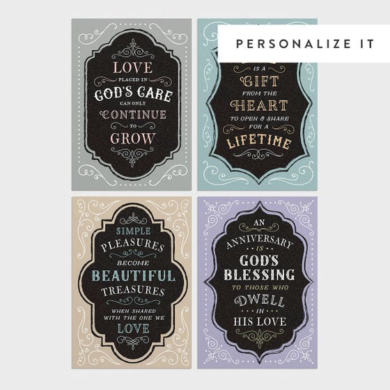 Anniversary - Chalkboard Blessings - 12 Boxed Cards