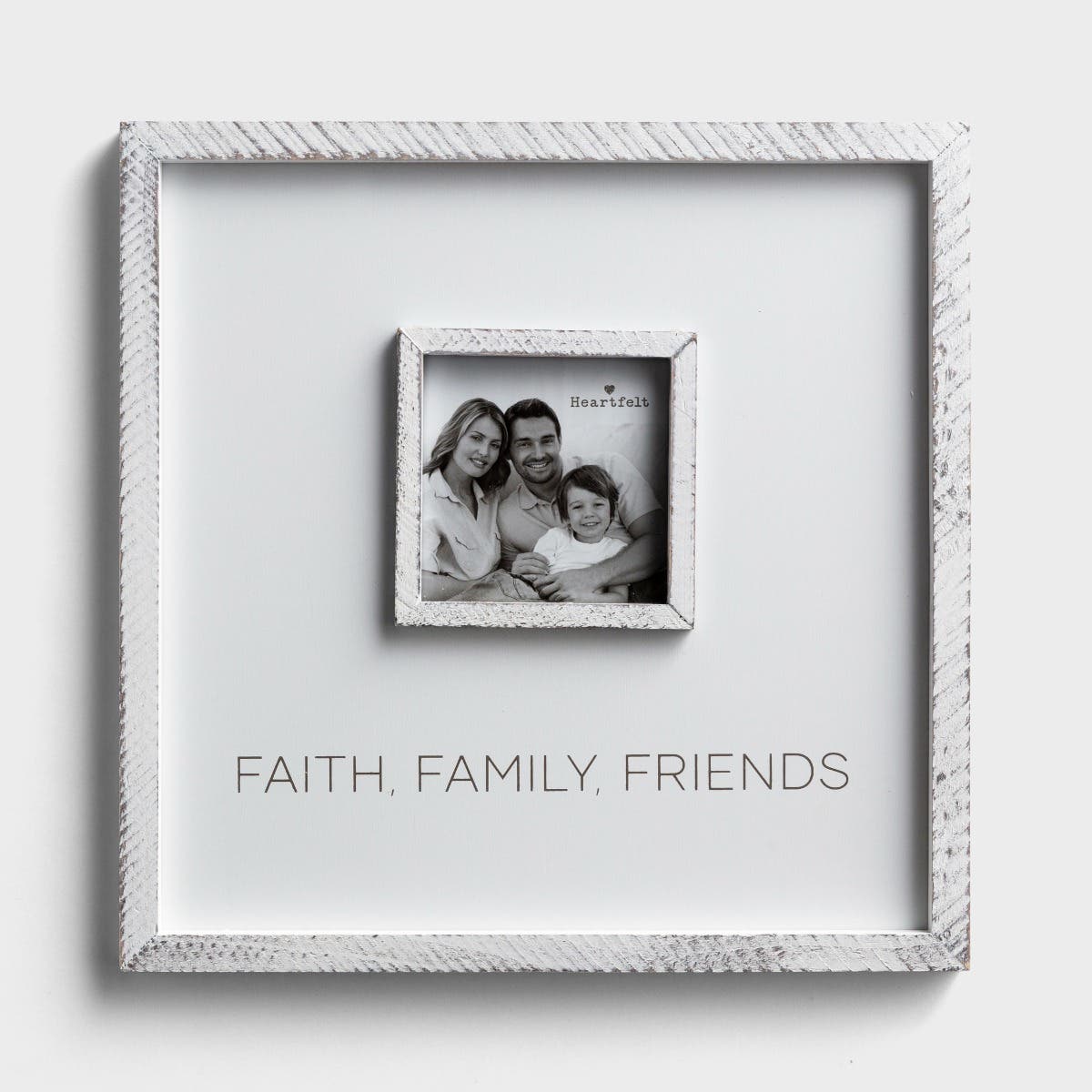 Faithworks - Faith, Family, Friends - Square Photo Frame
