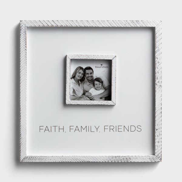 Faithworks - Faith, Family, Friends - Square Photo Frame