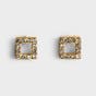 Wonderfully Made - Rhinestone Square Stud Earrings