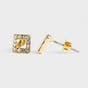 Wonderfully Made - Rhinestone Square Stud Earrings
