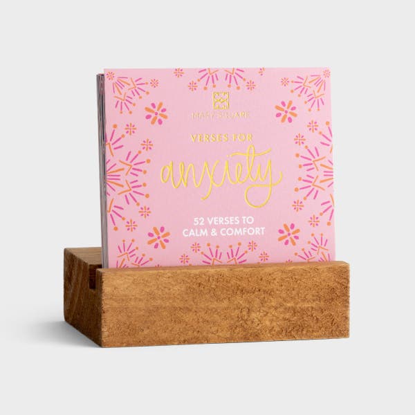Mary Square - Anxiety - Scripture Block with 52 Inspirational Prints
