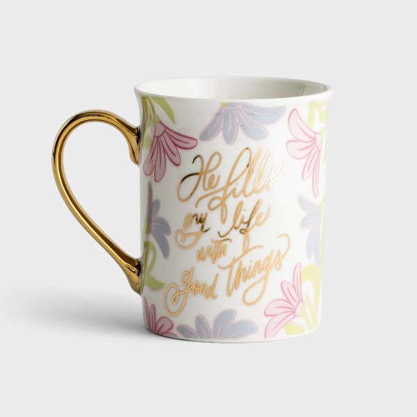 Mary Square - He Fills My Life - Ceramic Mug