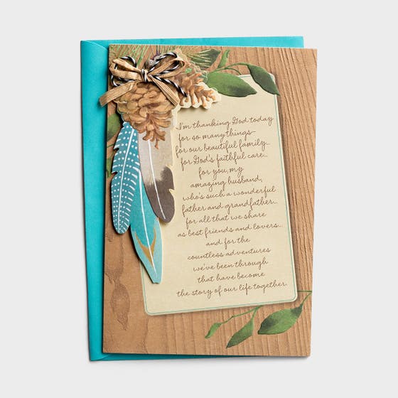 Father's Day - Husband - I'm Thanking God Today - 1 Greeting Card