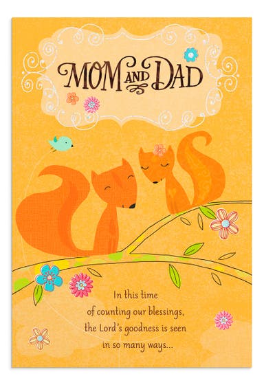 Thanksgiving - Mom and Dad - Counting Our Blessings - 1 Premium Card
