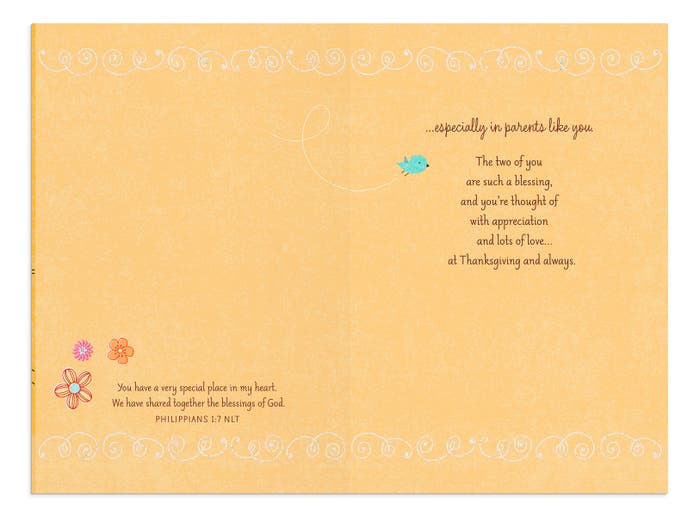Thanksgiving - Mom and Dad - Counting Our Blessings - 1 Premium Card
