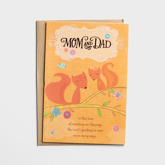 Thanksgiving - Mom and Dad - Counting Our Blessings - 1 Premium Card