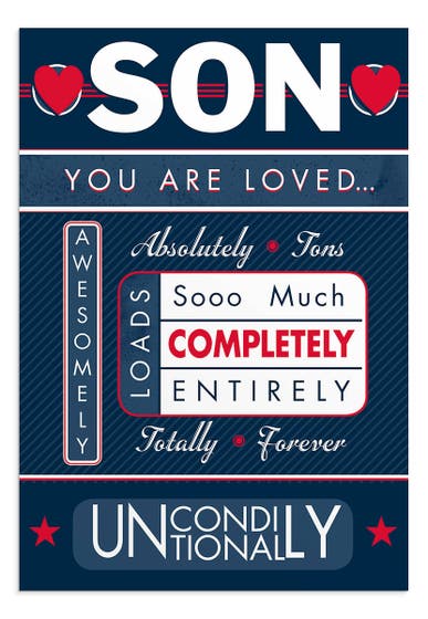 Valentine's Day - Son - You Are Loved - 1 Premium Card, KJV