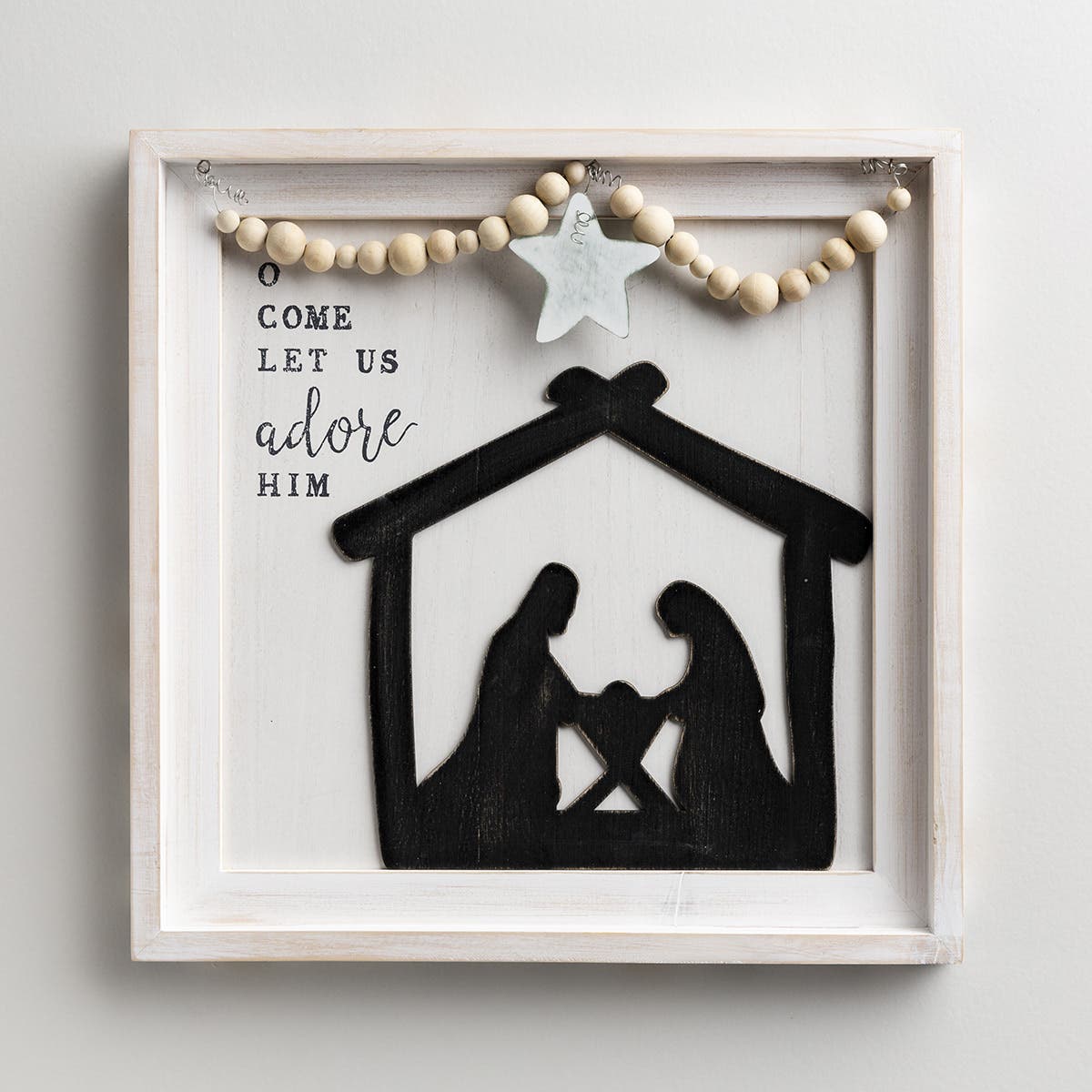 Oh Come Let Us Adore Him - Nativity Star Board