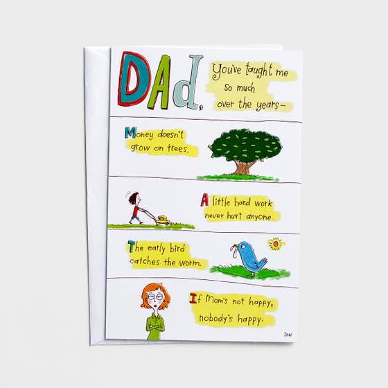 Father's Day - Humor - Dad, You've Taught Me So Much - 1 Greeting Card