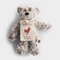 This mini plush giving bear is a perfect gift to encourage a friend or family member. The soft fabric of this taupe, stuffed teddy bear is soothing to the touch.