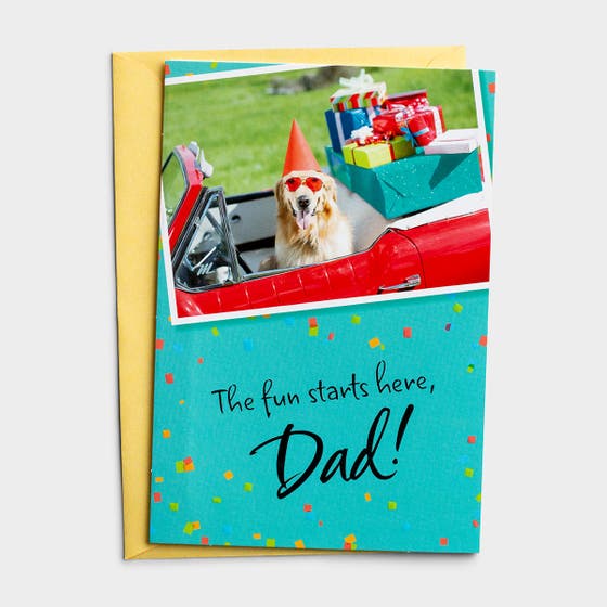 Birthday - Dad - Fun Starts Here - 1 Premium Card
