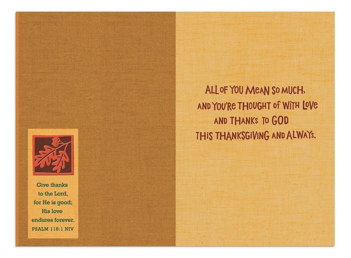 Thanksgiving - Son and Family - Thankfulness and Joy - 1 Premium Card