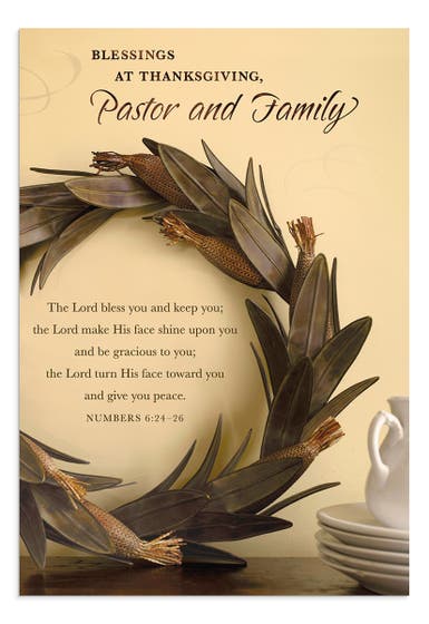 Thanksgiving - Pastor and Family - Blessings - 1 Premium Card