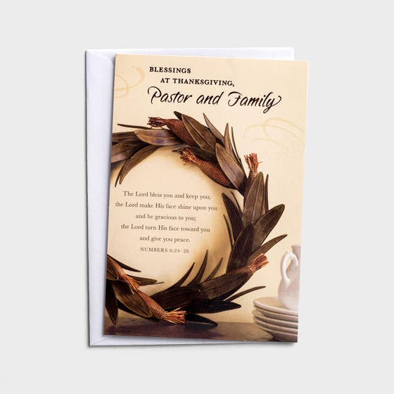 Thanksgiving - Pastor and Family - Blessings - 1 Premium Card