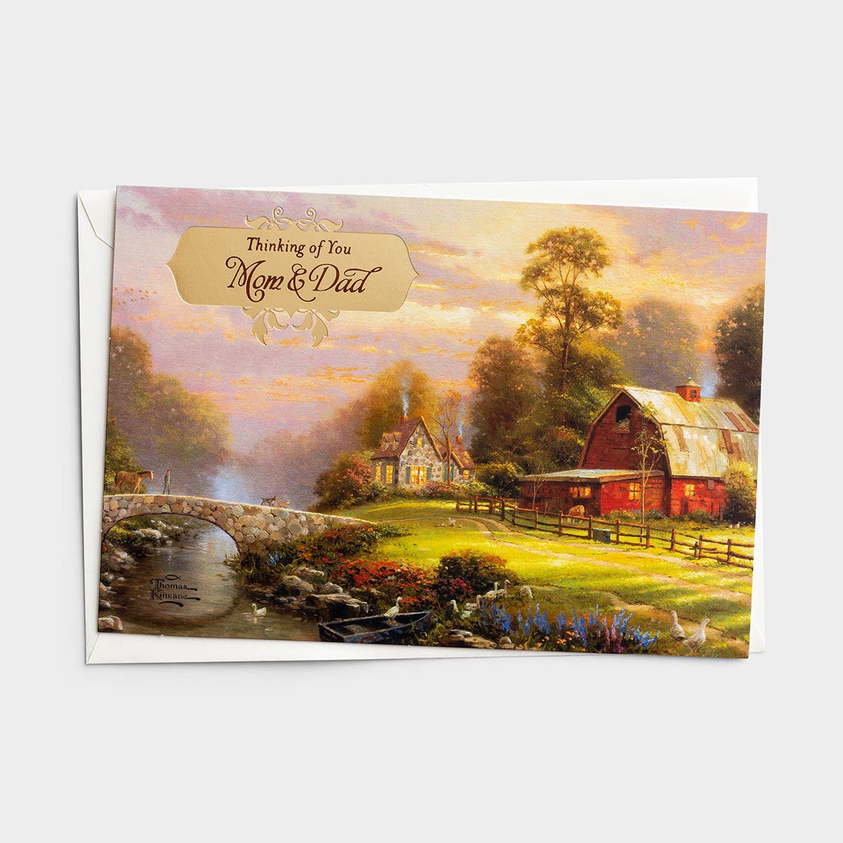 Thanksgiving - Thomas Kinkade - Mom and Dad - 1 Premium Card