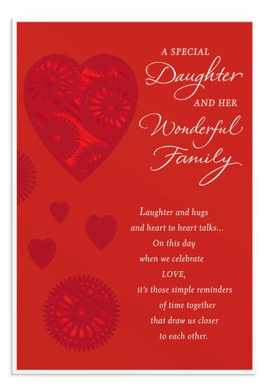 Valentine's Day - Daughter and Family - 1 Greeting Card 