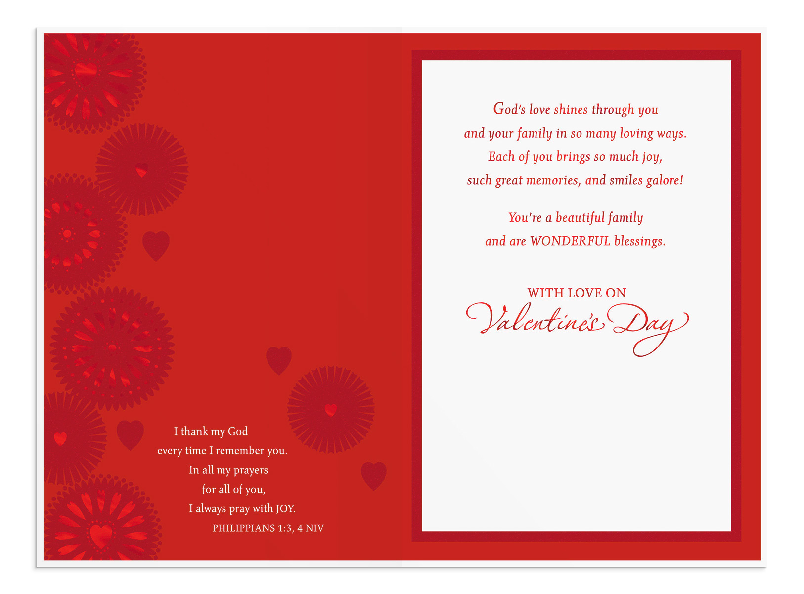 Valentine's Day - Daughter and Family - 1 Greeting Card 