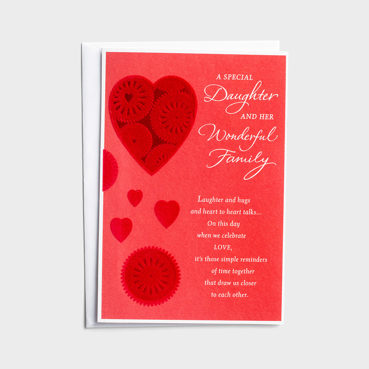 Valentine's Day - Daughter and Family - 1 Greeting Card 
