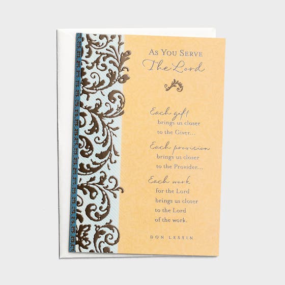 Ministry Appreciation - As You Serve - 1 Premium Card