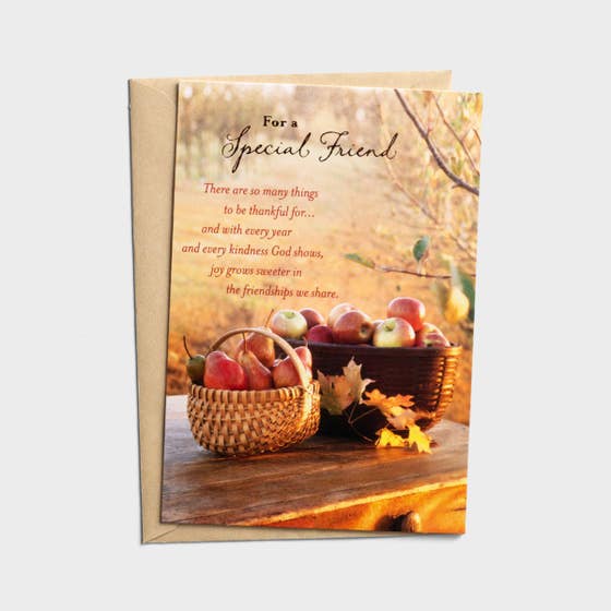 Thanksgiving - Special Friend - Joy Grows Sweeter - 1 Premium Card