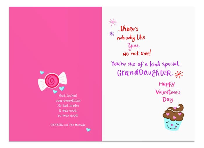 Valentine's Day - Granddaughter - God Made You Hugable - 1 Greeting Card