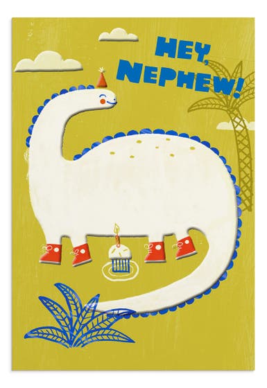 Birthday - Nephew - Dinosaur - 1 Greeting Card