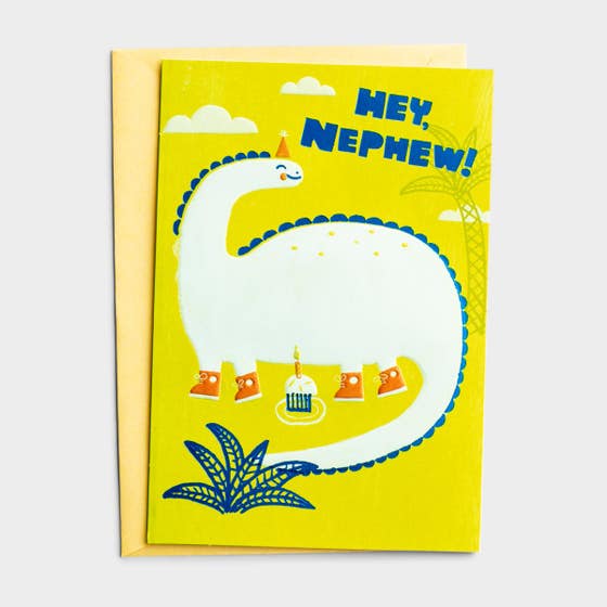 Birthday - Nephew - Dinosaur - 1 Greeting Card