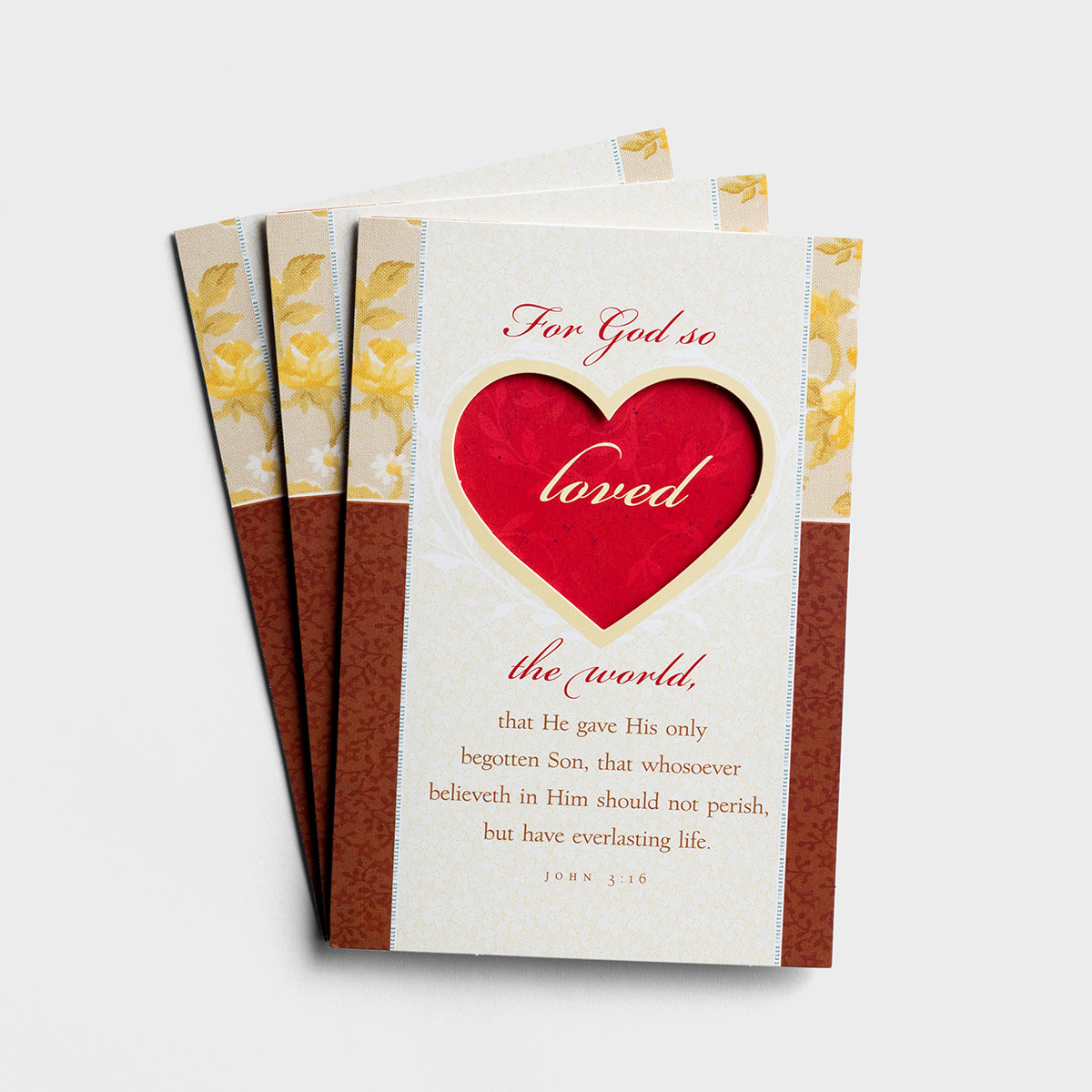 Valentine's Day - For God So Loved - 3 Premium Cards, KJV