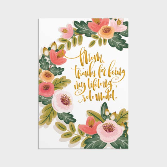 Mother's Day - Mom - Lifelong Role Model - 1 Greeting Card