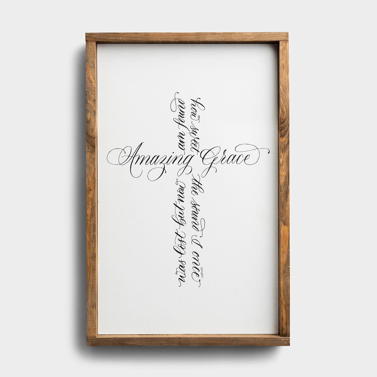 Amazing Grace Cross - Framed Wall Board