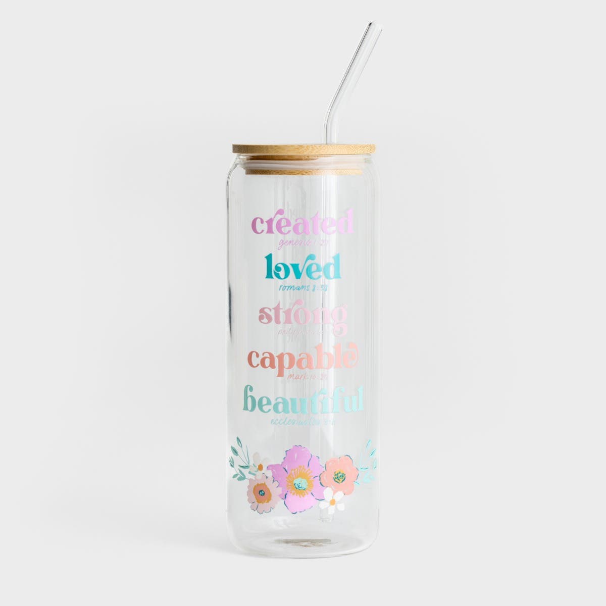 Clairmont & Co. - Created, Loved - 24oz Glass Tumbler