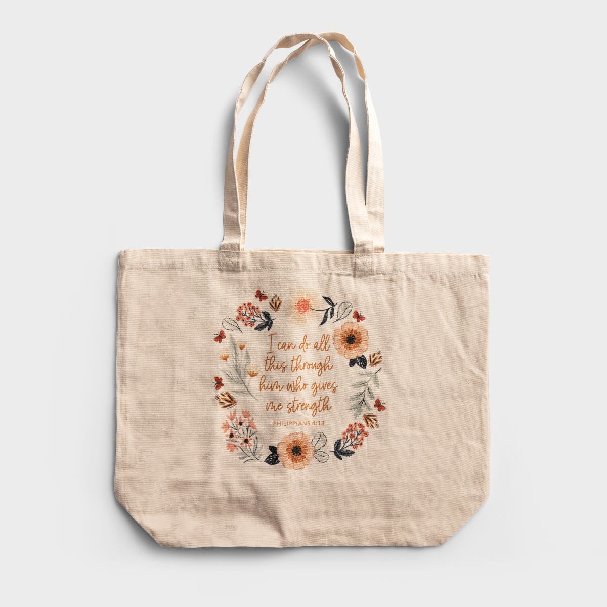 Clairmont & Co - Faith Gives Me Strength - Floral Tote 