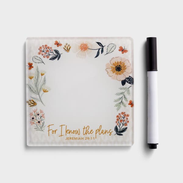 Clairmont & Co. - For I Know the Plans - 4x4" Glass Dry Erase Desk Tile