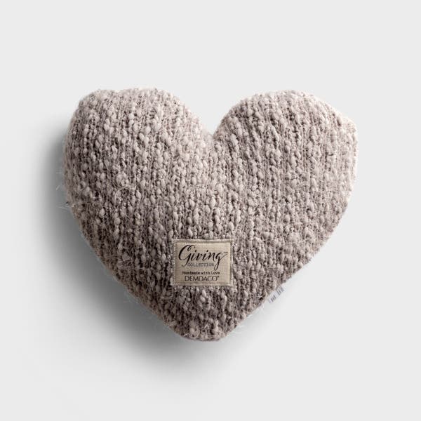 Demdaco - Taupe Giving Heart - Weighted Pillow