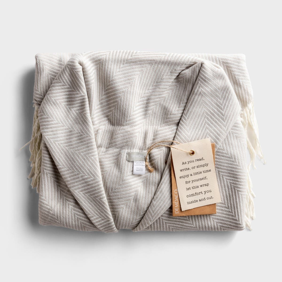 Gray/ Cream Blanket Wrap