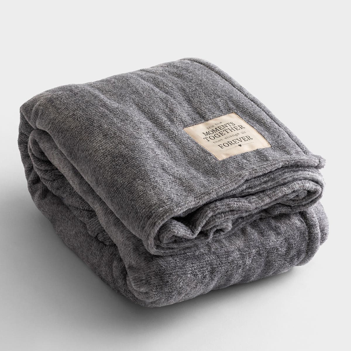 Family Moments Together - Large Fleece Gray Blanket