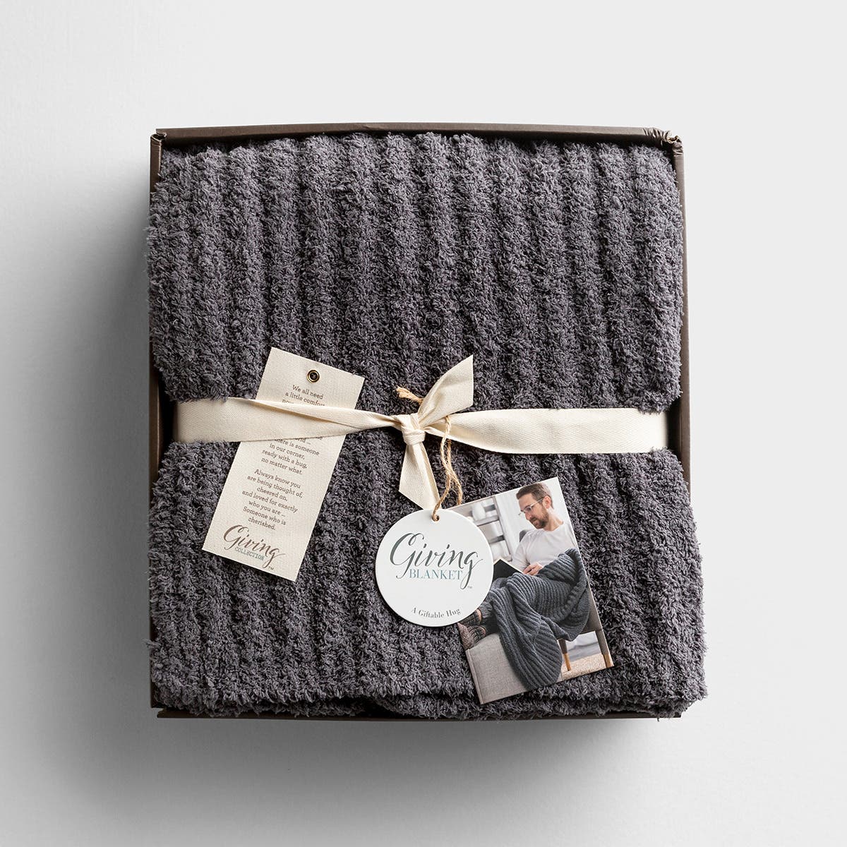 Demdaco - Giving Blanket for Men - Dark Gray
