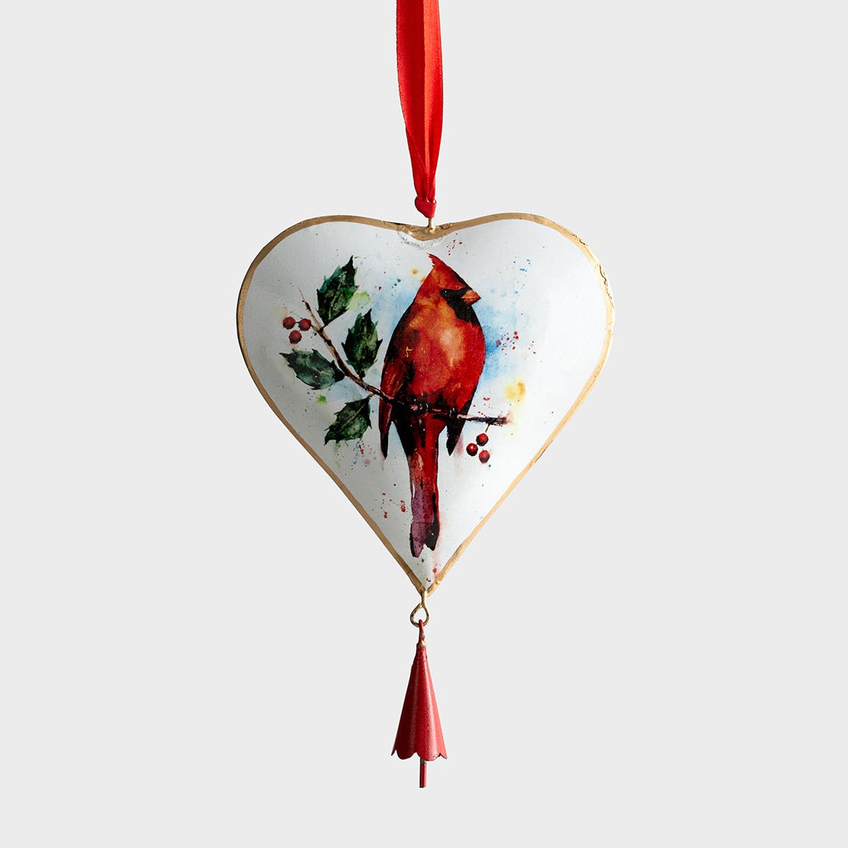 Demdaco - Christmas Cardinal - Heart Ornament