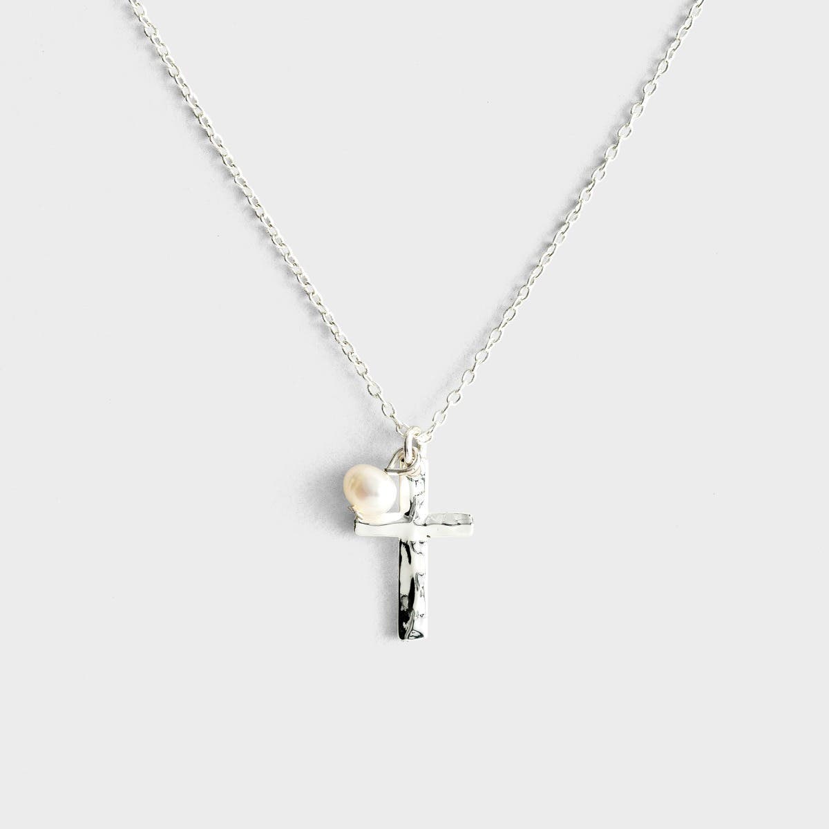 Wrapped in Prayer - Dainty Cross Necklace - Silver