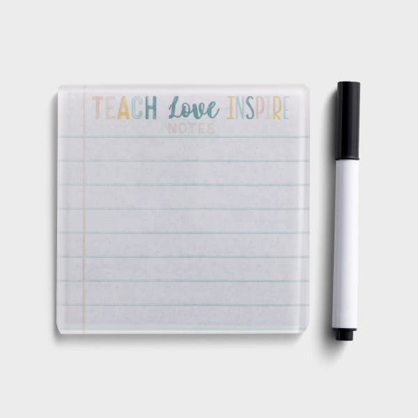 Clairmont & Co. - Teach Love Inspire 4x4 Glass Dry Erase Desk Tile